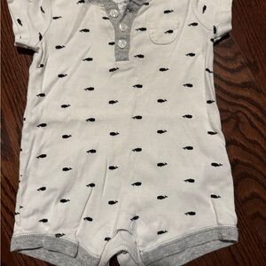 Carter's Gray and White Baby Romper